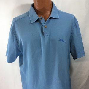 Tommy Bahama Large Short Sleeve Polo Shirt Blue